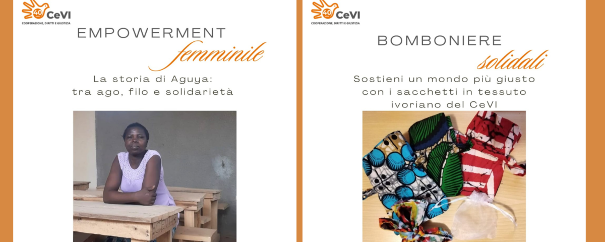 Aguya, sarta ivoriana e le bomboniere solidali che ha realizzato per il CeVI